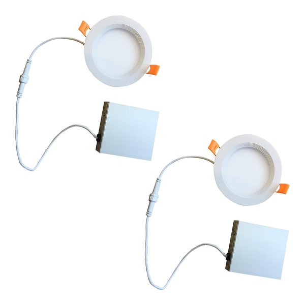 Bulbrite 4" Canless 2700K, 65w Equivalent, New Construction Integrated LED Recessed Light Kit Metal JBOX, 2PK 861666